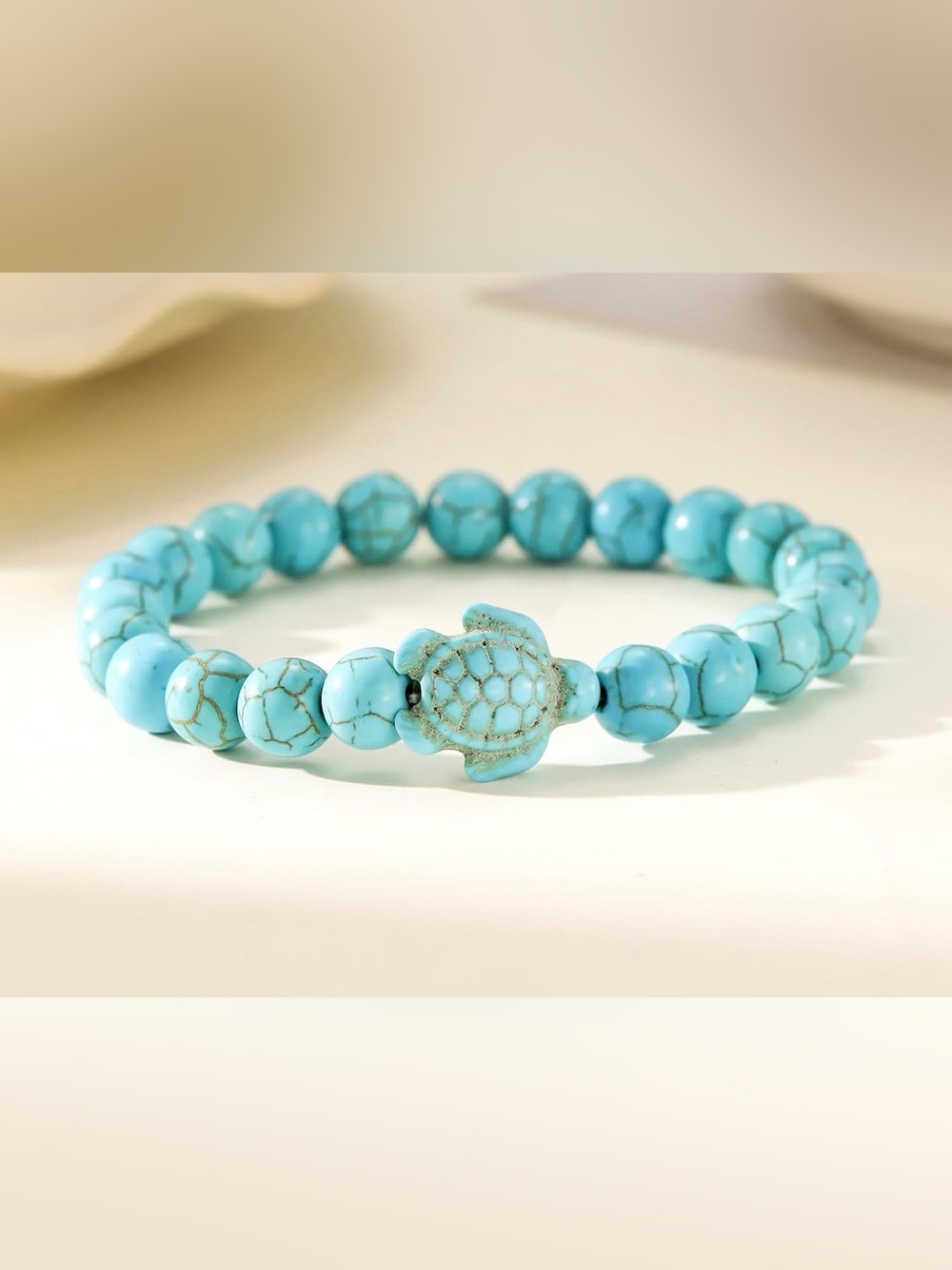 Turquoise Turtle Stretch Bracelet.